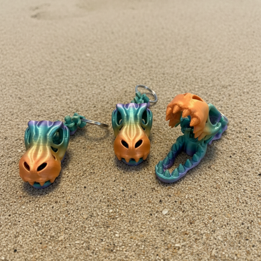 T-Rex Skull Keychain