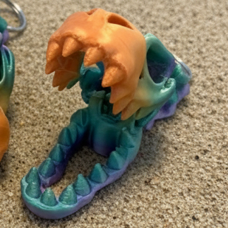 T-Rex Skull Keychain